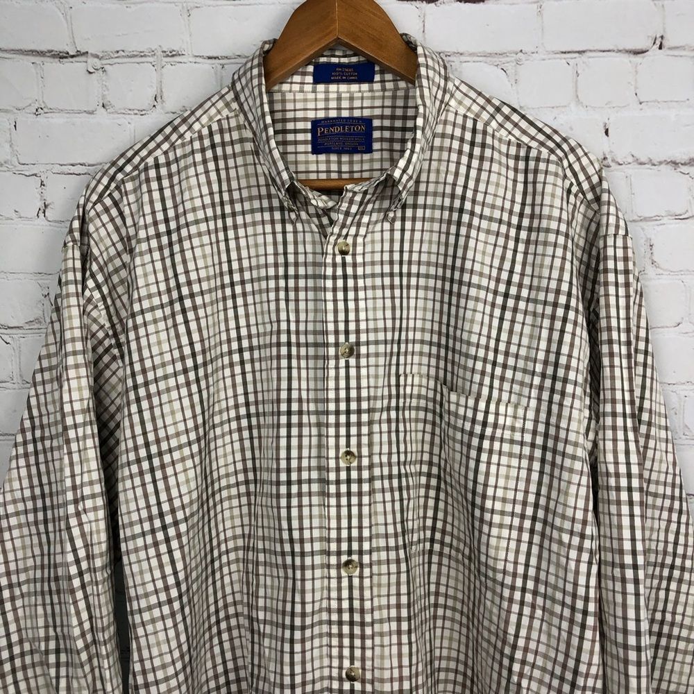 Pendleton Gray Plaid Button Up Men's Sz XL